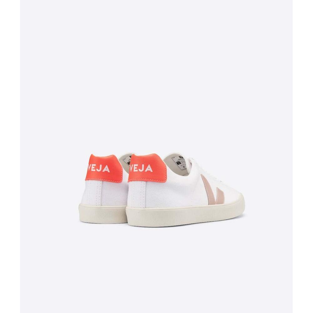 Veja ESPLAR SE CANVAS Sko Dame White/Orange | NO 512XYU